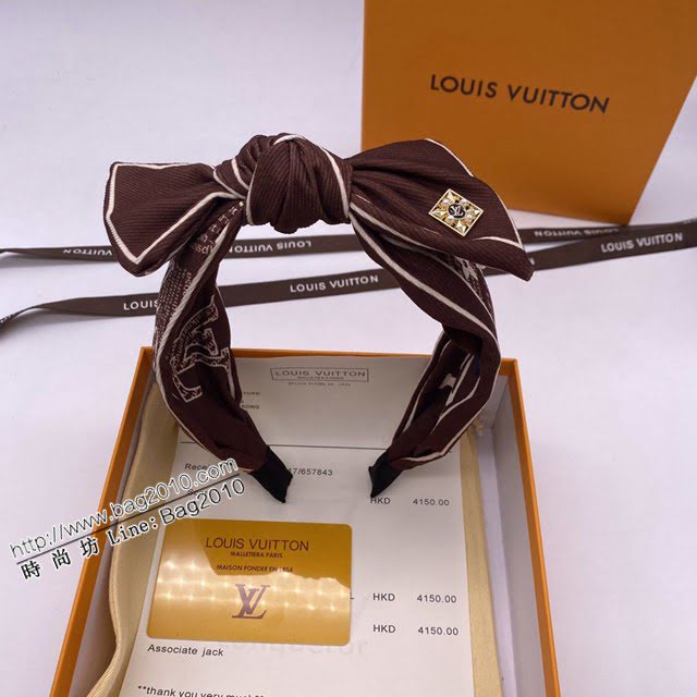 Louis Vuitton新款飾品 路易威登蝴蝶結發箍 LV字母發網發箍  zglv2126